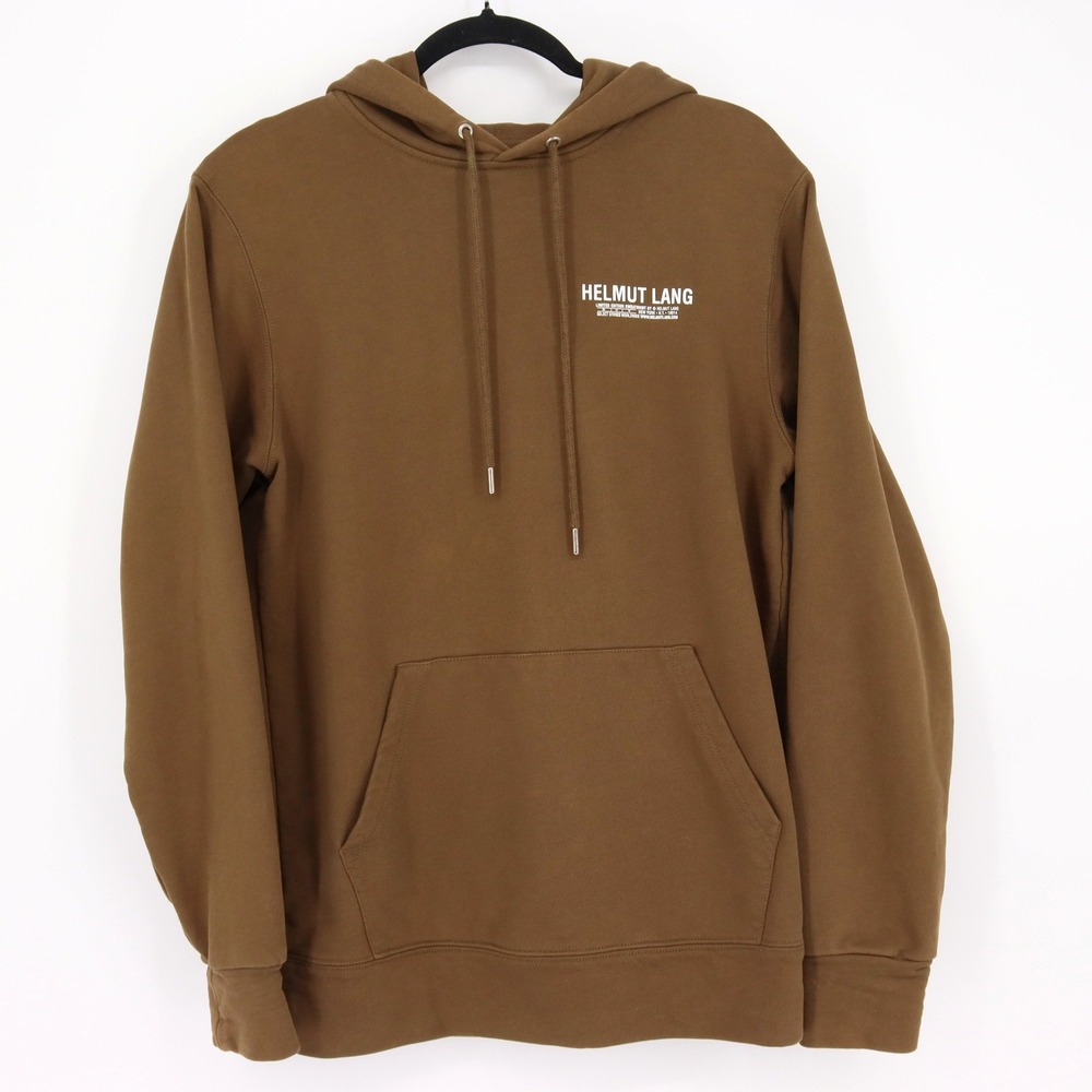 Helmut Lang Men's Limited Edition Logo Hoodie Sweatshirt Dark Olive Size S